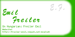 emil freiler business card